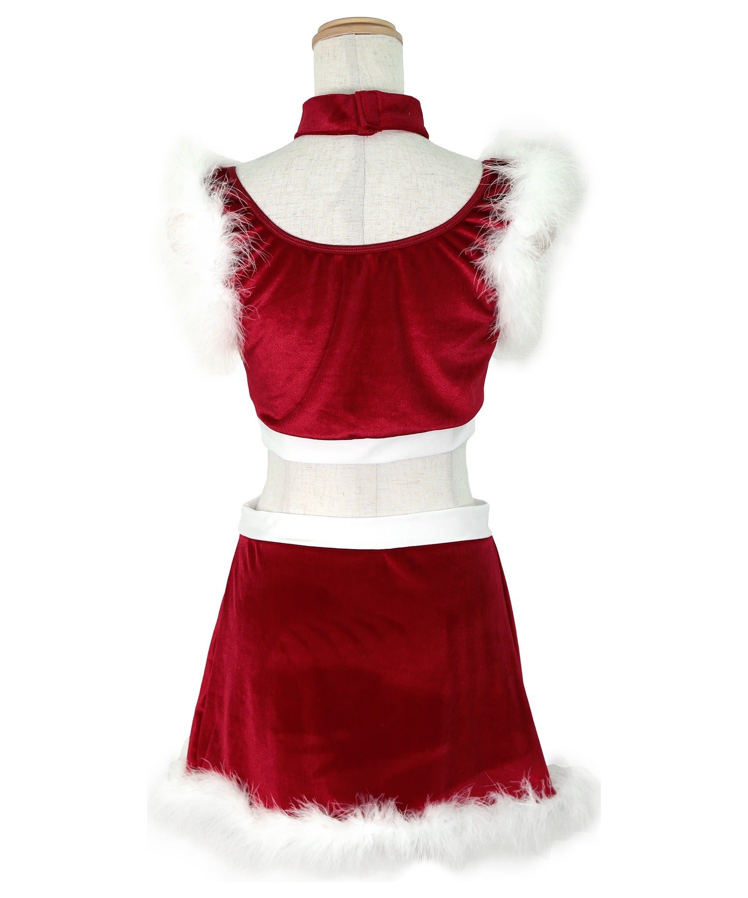 ティカ Tika クリスマスコスプレノースリーブトップス×ミニスカートサンタコスチューム7点セット【返品不可商品】(レッド) レッド