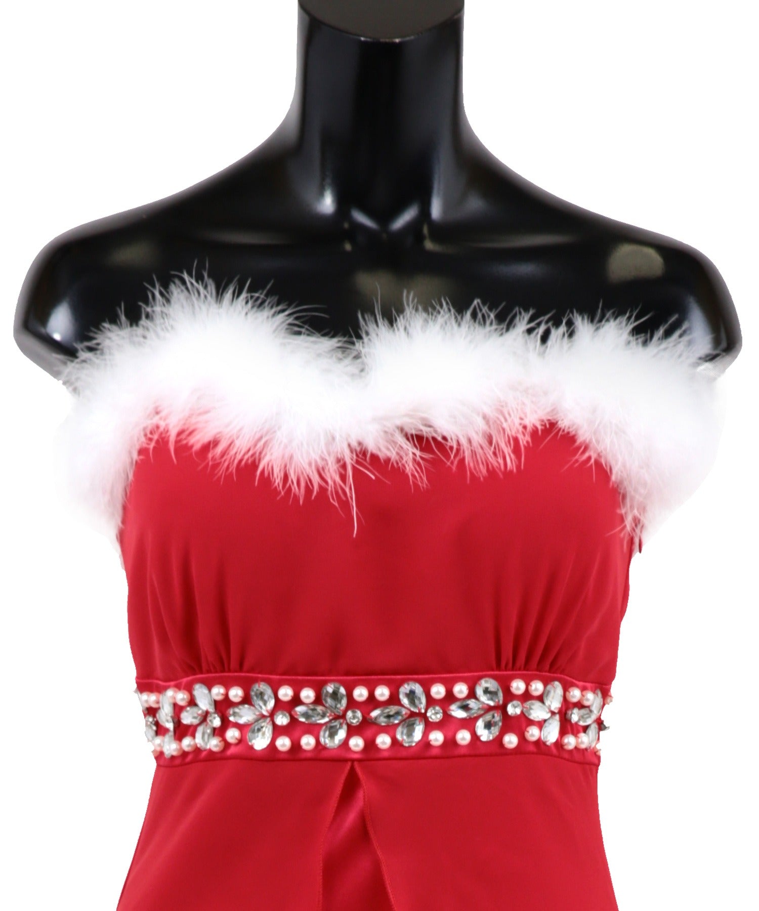 ティカ Tika クリスマスコスプレベアトップシフォンロングテールワンピースサンタコスチューム2点セット【返品不可商品】