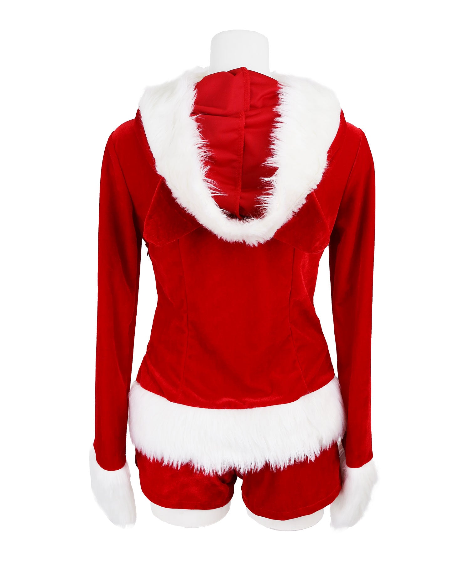 ティカ Tika クリスマスコスプレネコ耳フード付きトップス×ショートパンツセットアップサンタコスチューム2点セット【返品不可商品】