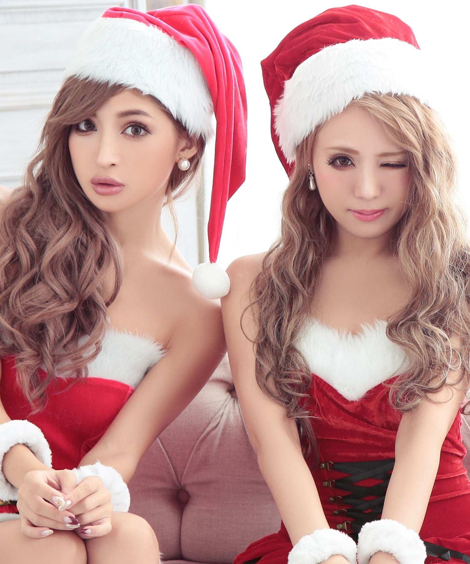 ティカ Tika クリスマスコスプレベロアベアトップフレアワンピースサンタコスチューム6点セット【返品不可商品】