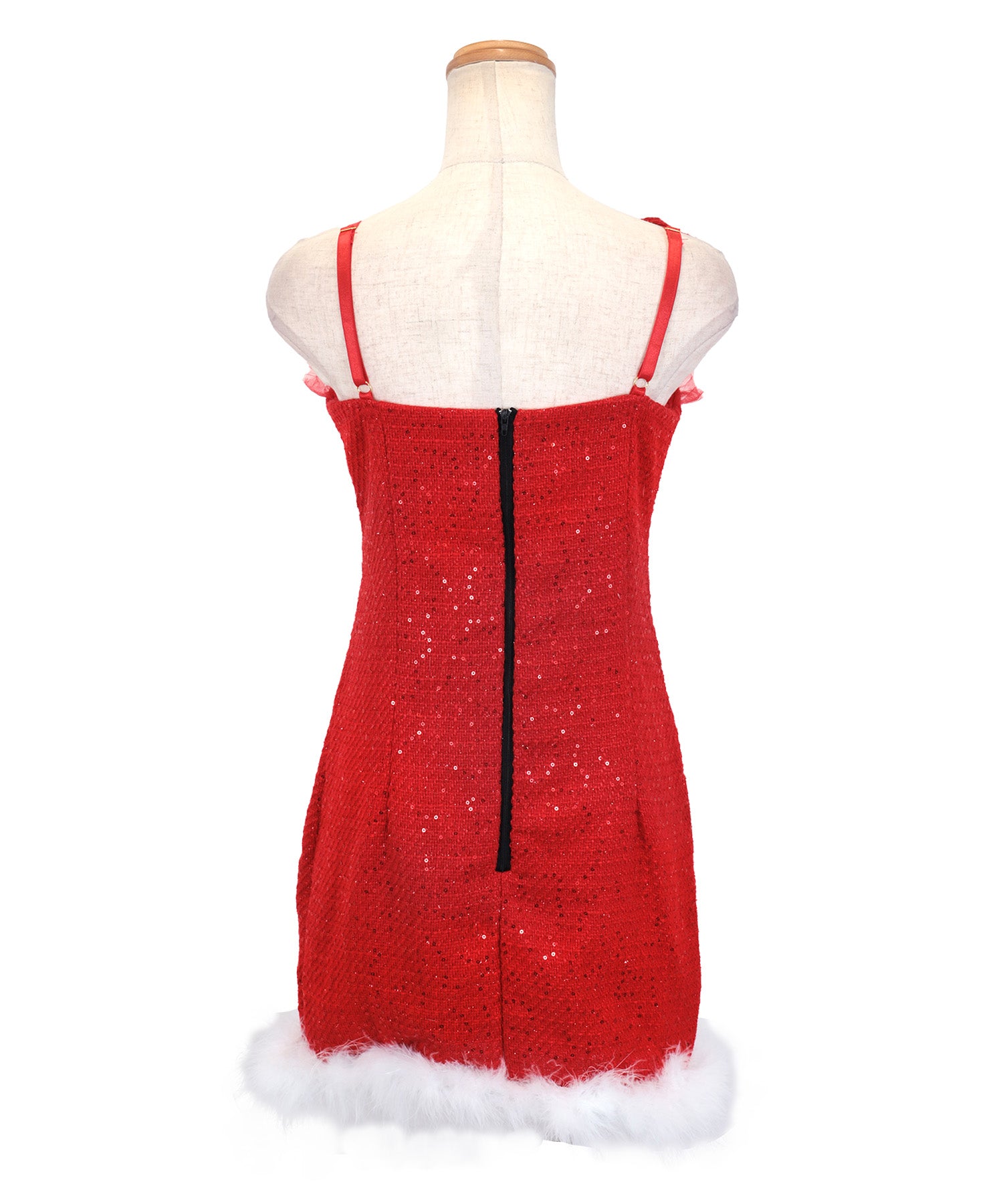 ティカ Tika サンタコス 3点set ショルダーパールリボンツイードスパンコールサンタコスプレ【返品不可商品】