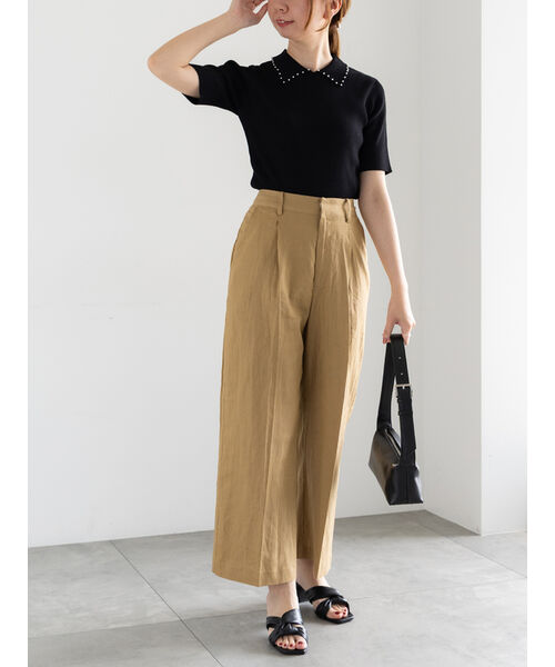 テチチ Te chichi プリントアソートレーヨンリネンパンツ《2025summer catalog item》 (ベージュ) ベージュ