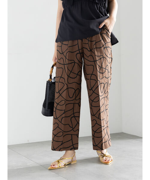 テチチ Te chichi プリントアソートレーヨンリネンパンツ《2025summer catalog item》 (ベージュ) ベージュ