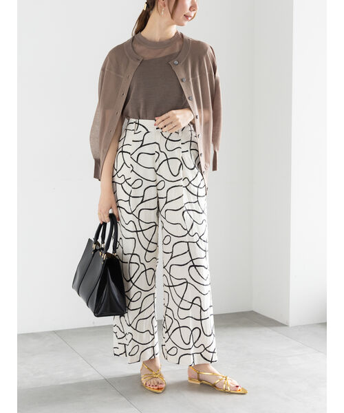 テチチ Te chichi プリントアソートレーヨンリネンパンツ《2025summer catalog item》 (ベージュ) ベージュ