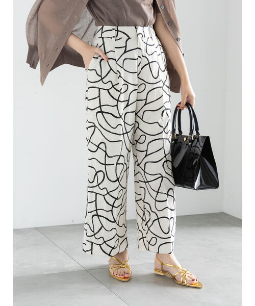 テチチ Te chichi プリントアソートレーヨンリネンパンツ《2025summer catalog item》 (ベージュ) ベージュ