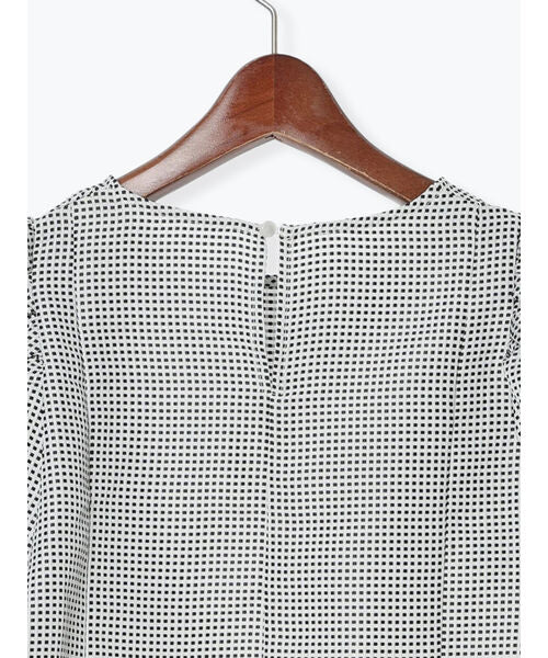 テチチ Te chichi グリッドジャガードボリュームブラウス(セットアップ可) (オフホワイト) オフホワイト