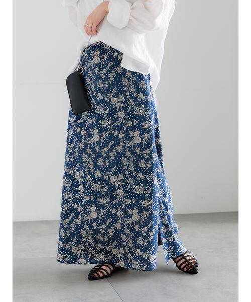 テチチ Te chichi 【LIBERTY FABRICS】フレアスカート (ネイビー) ネイビー