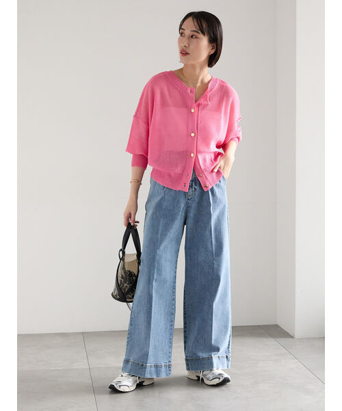 テチチ Te chichi ペーパータッチヤーン2wayメッシュニット (レッド) レッド