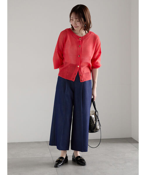 テチチ Te chichi ペーパータッチヤーン2wayメッシュニット (レッド) レッド