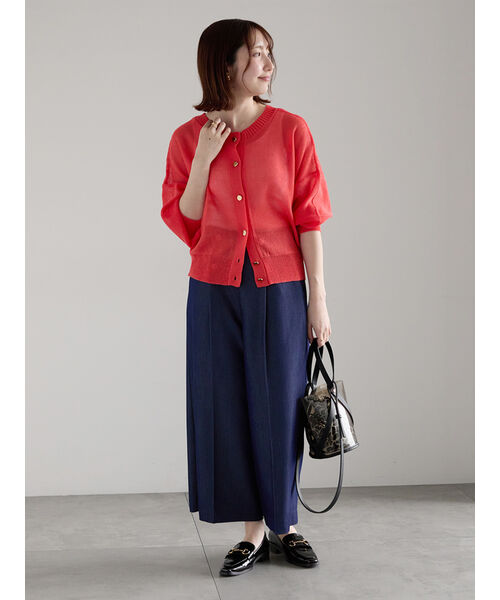 テチチ Te chichi ペーパータッチヤーン2wayメッシュニット (レッド) レッド