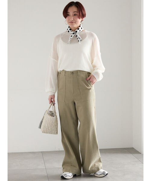 テチチ Te chichi ペーパータッチヤーン2wayメッシュニット (レッド) レッド