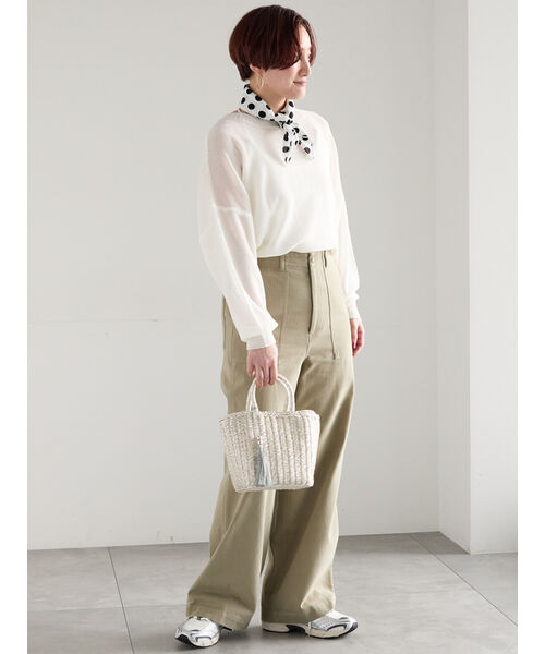 テチチ Te chichi ペーパータッチヤーン2wayメッシュニット (レッド) レッド