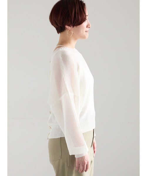 テチチ Te chichi ペーパータッチヤーン2wayメッシュニット (レッド) レッド