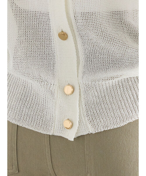 テチチ Te chichi ペーパータッチヤーン2wayメッシュニット (レッド) レッド