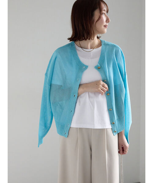 テチチ Te chichi ペーパータッチヤーン2wayメッシュニット (ブルー) ブルー