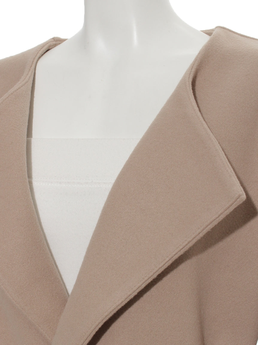 テチチ Te chichi ダブルフェイスオープンカラーコート (キャメル) キャメル