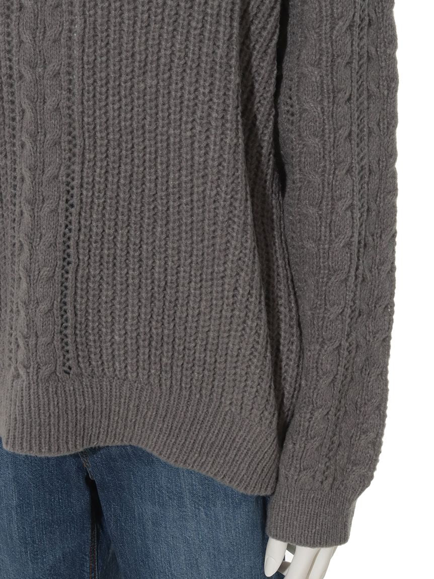 テチチ Te chichi Lugnoncure 透かしケーブルニット (チャコール) チャコール