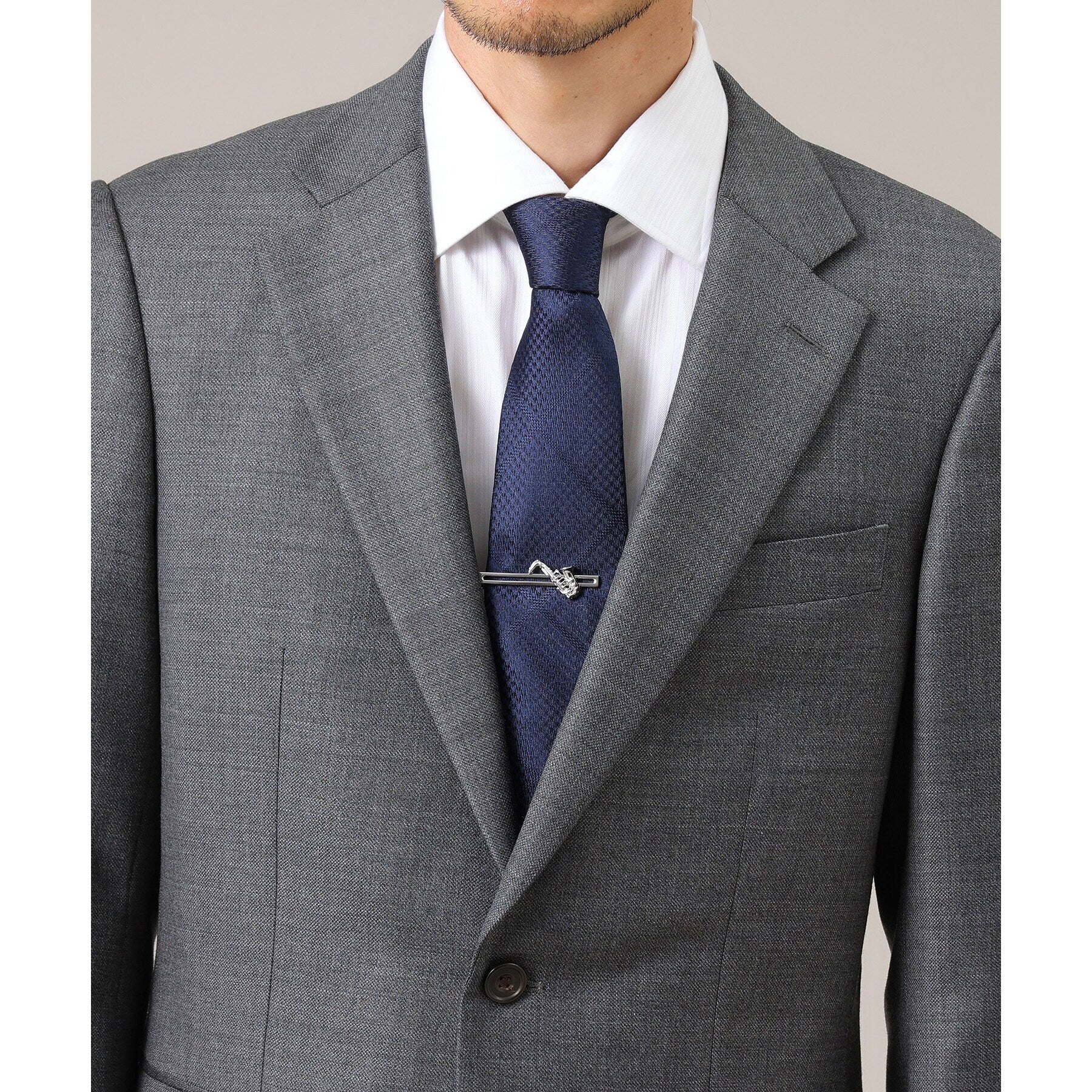 タケオキクチ TAKEO KIKUCHI JAZZ柄ネクタイ&サックスデザインタイバーBOX (ネイビー(394)) ネイビー(394)