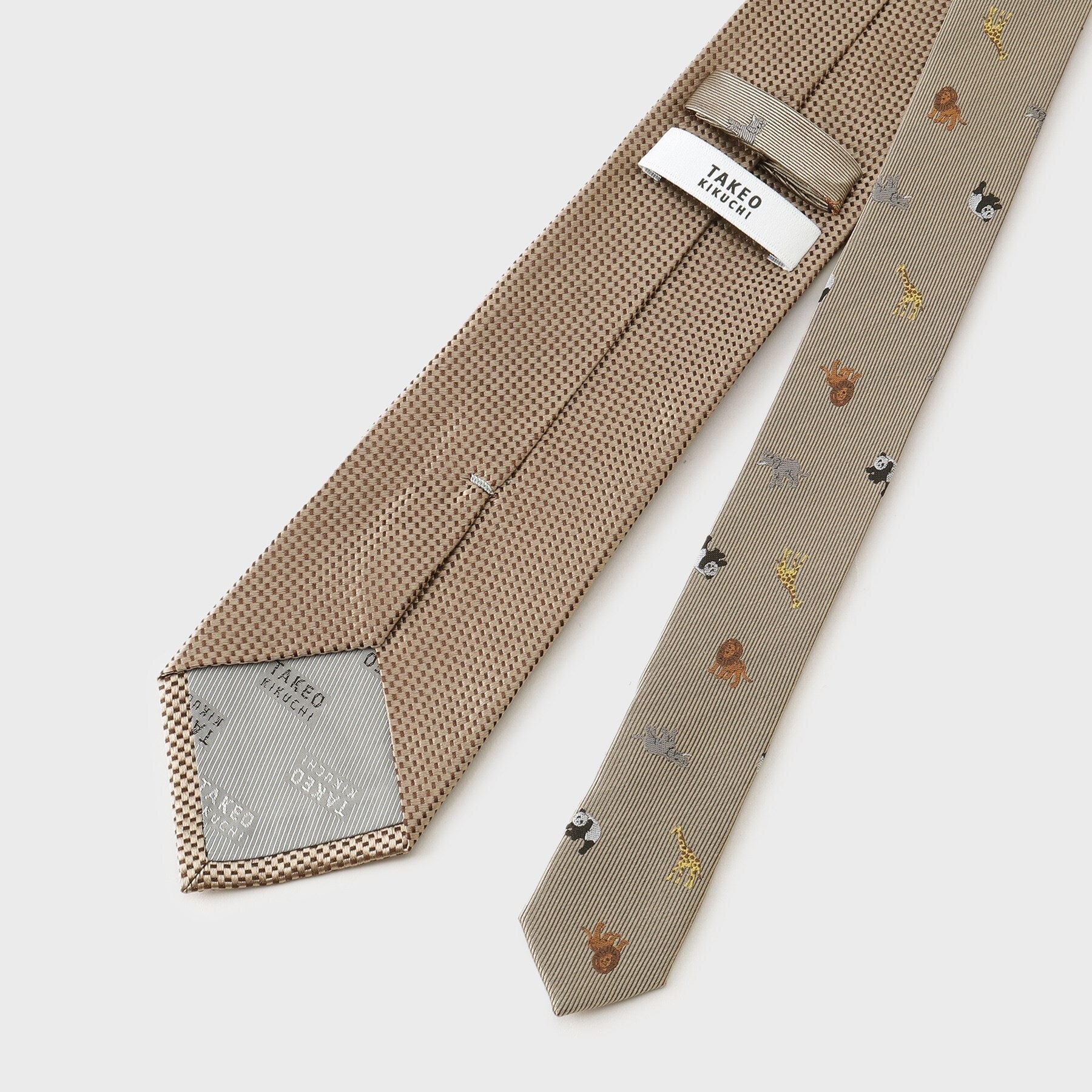 タケオキクチ TAKEO KIKUCHI 【アニマル柄】ネクタイ&タイバーBOXセット (ネイビー(094)) ネイビー(094)