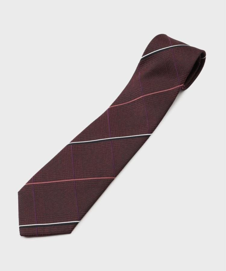 タケオキクチ TAKEO KIKUCHI 【Made in JAPAN】番千鳥ウィンドペン柄 ネクタイ (ボルドー(264)) ボルドー(264)