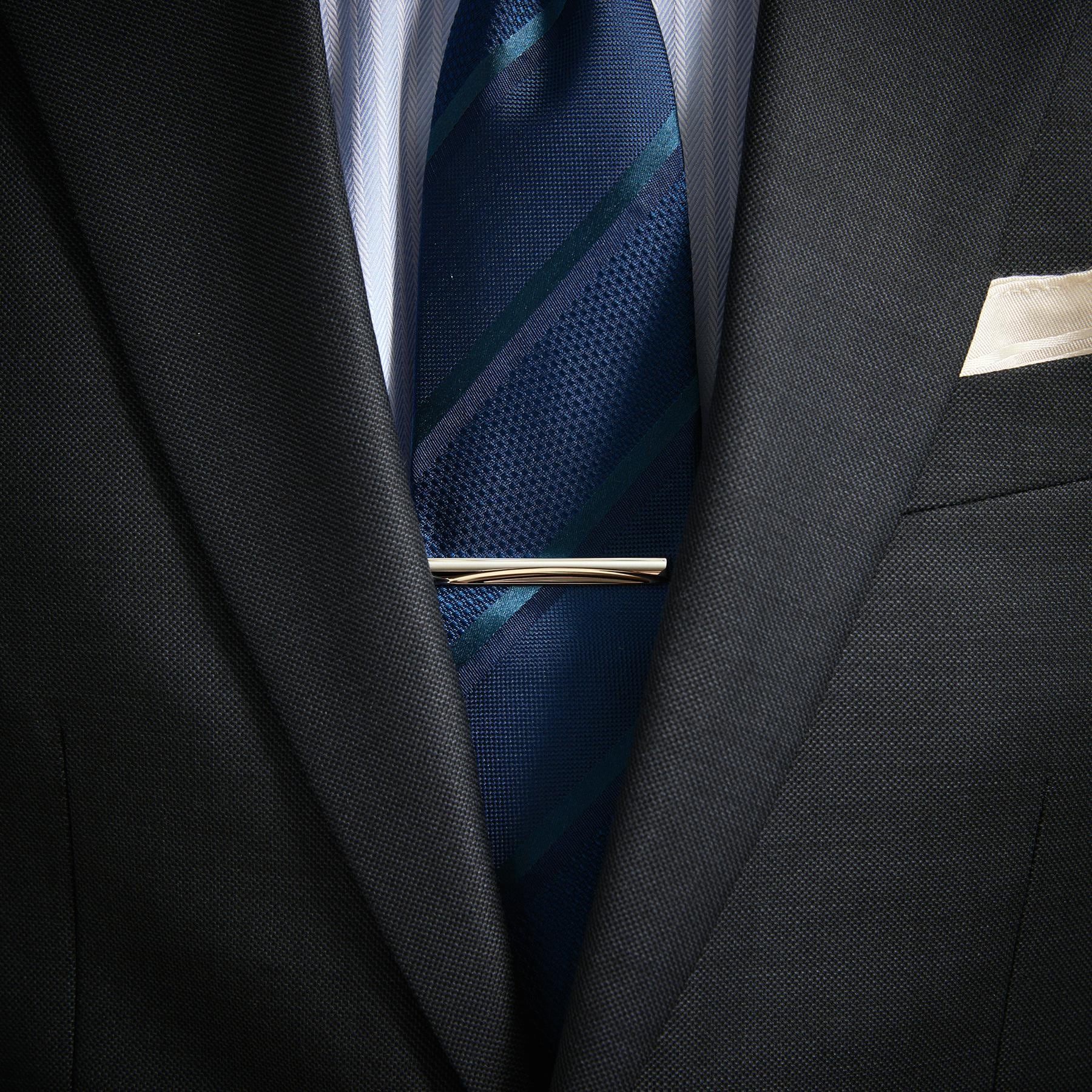 タケオキクチ TAKEO KIKUCHI 【BOXセット】クラシックシャドーストライプ ネクタイ&タイバー (ネイビー(094)) ネイビー(094)