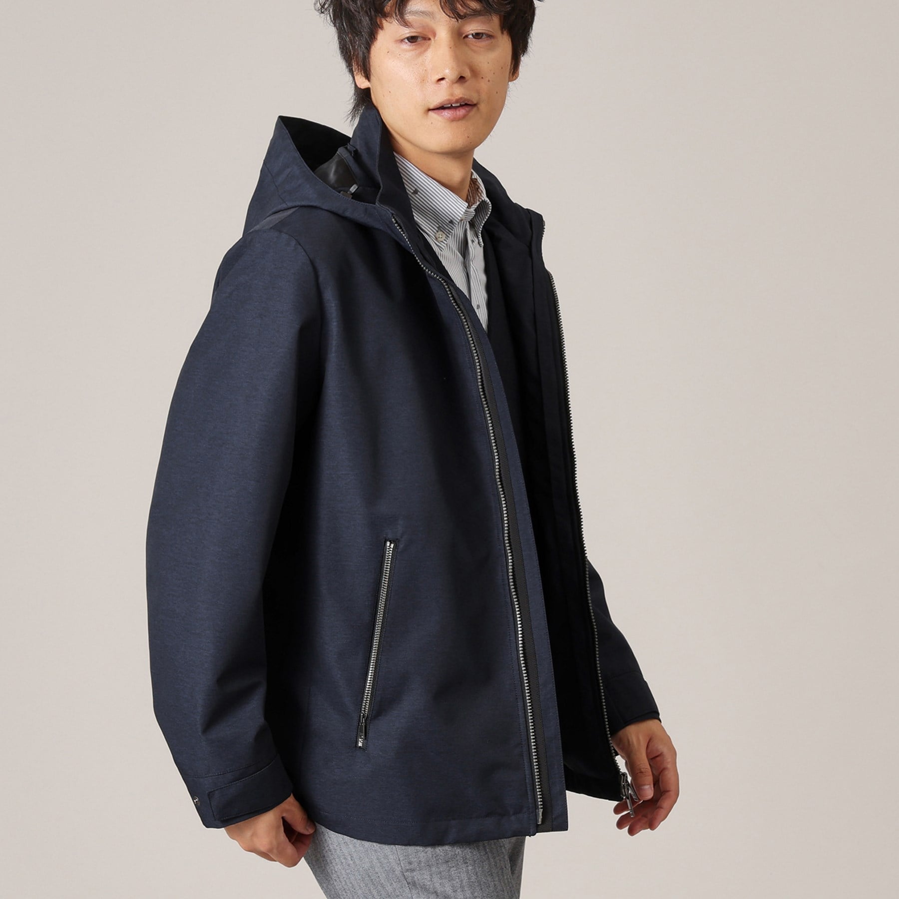 タケオキクチ TAKEO KIKUCHI ライトシェル フード ブルゾン (グレー(012)) グレー(012)