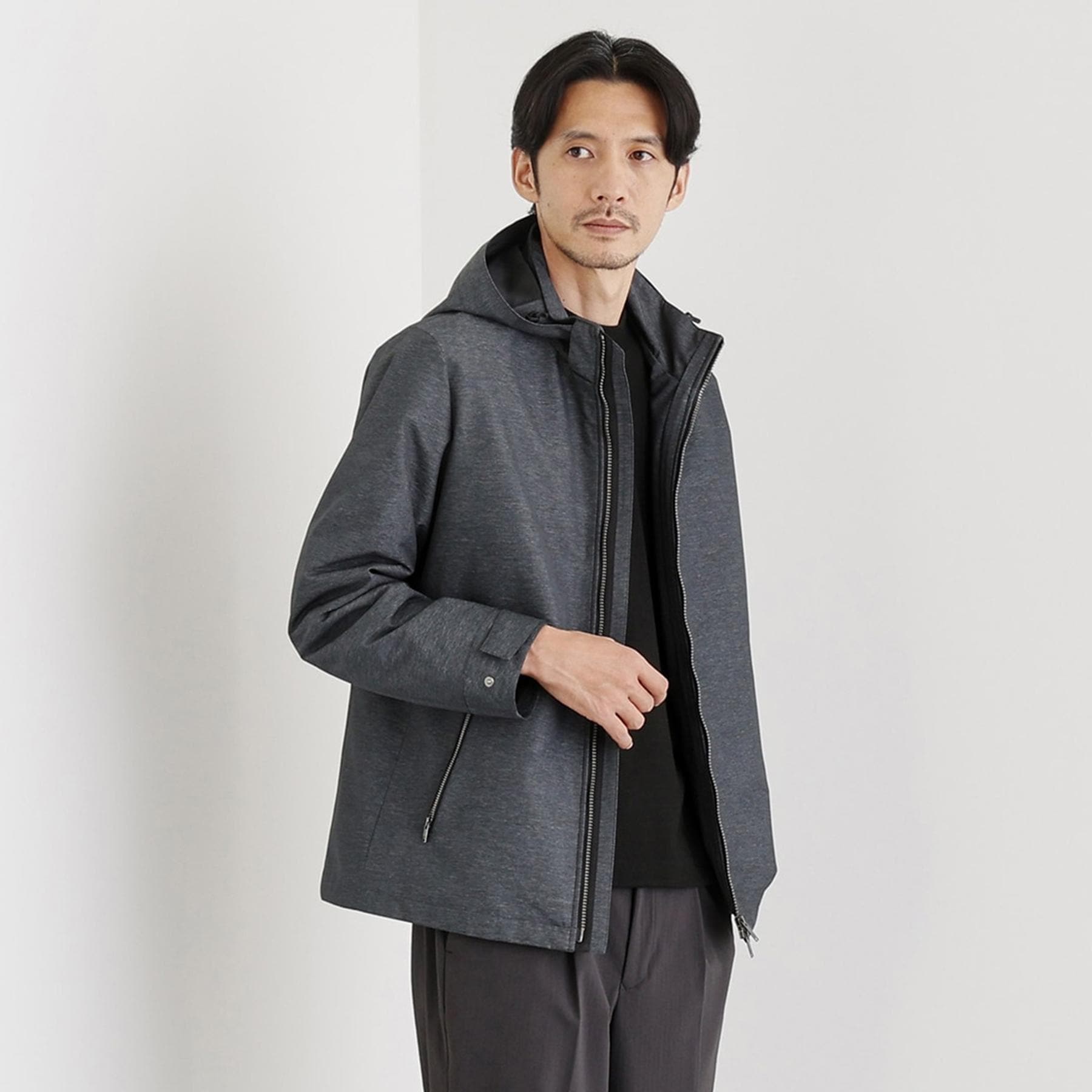 タケオキクチ TAKEO KIKUCHI ライトシェル フード ブルゾン (チャコールグレー(014)) チャコールグレー(014)