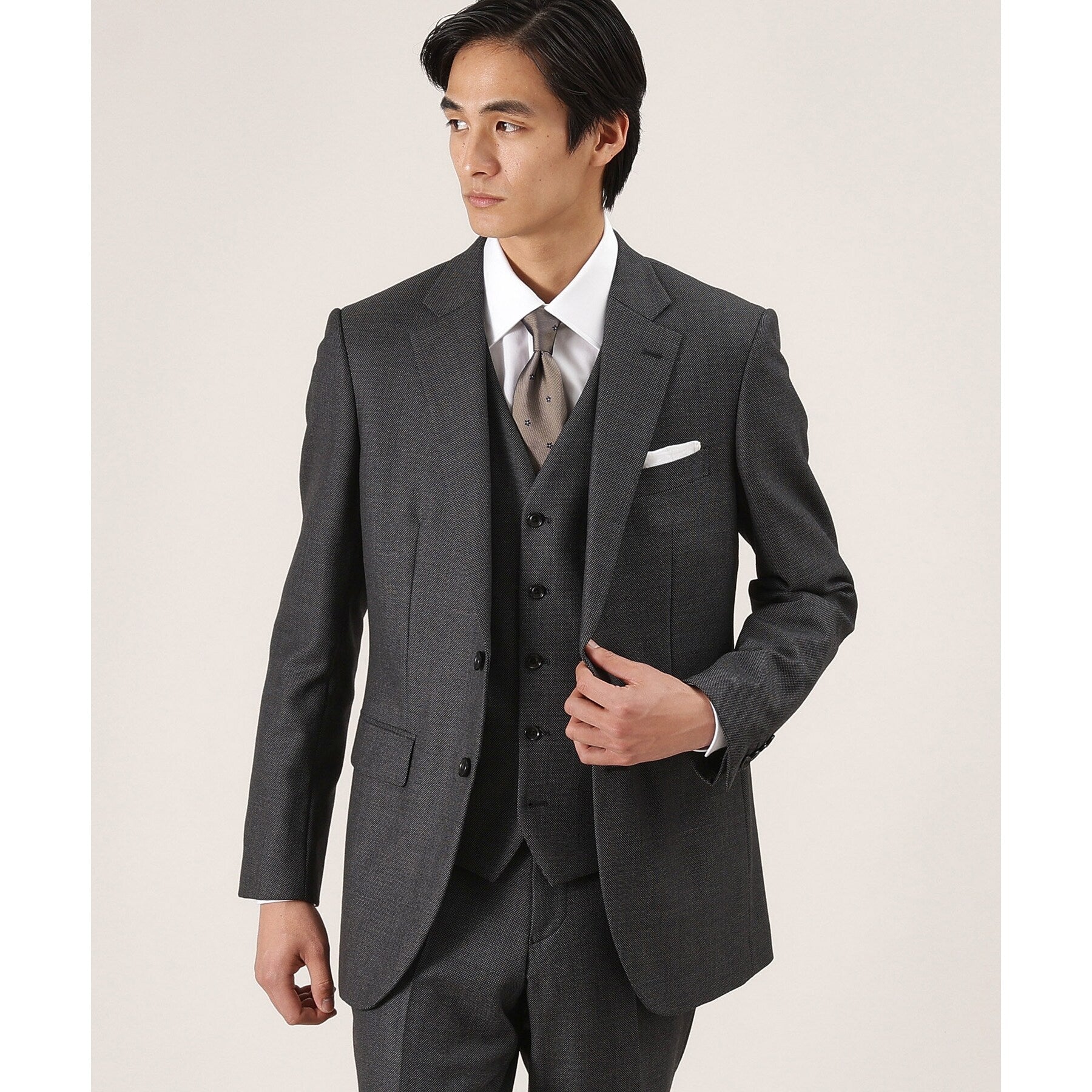 タケオキクチ TAKEO KIKUCHI バーズアイ スーツ (ネイビー(094)) ネイビー(094)