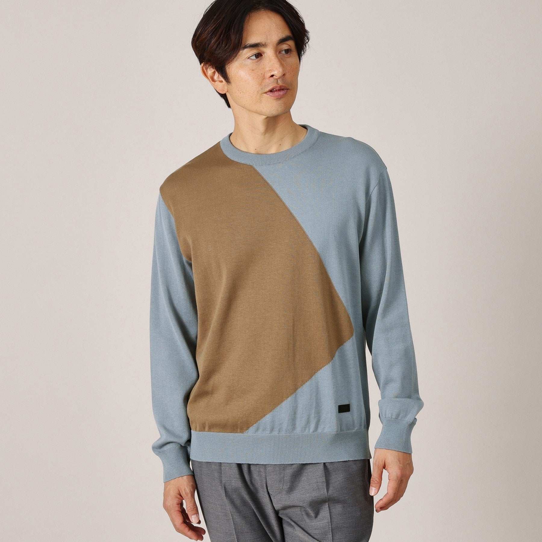 TAKEO KIKUCHI TAKEO KIKUCHI 方形提花套頭毛衣