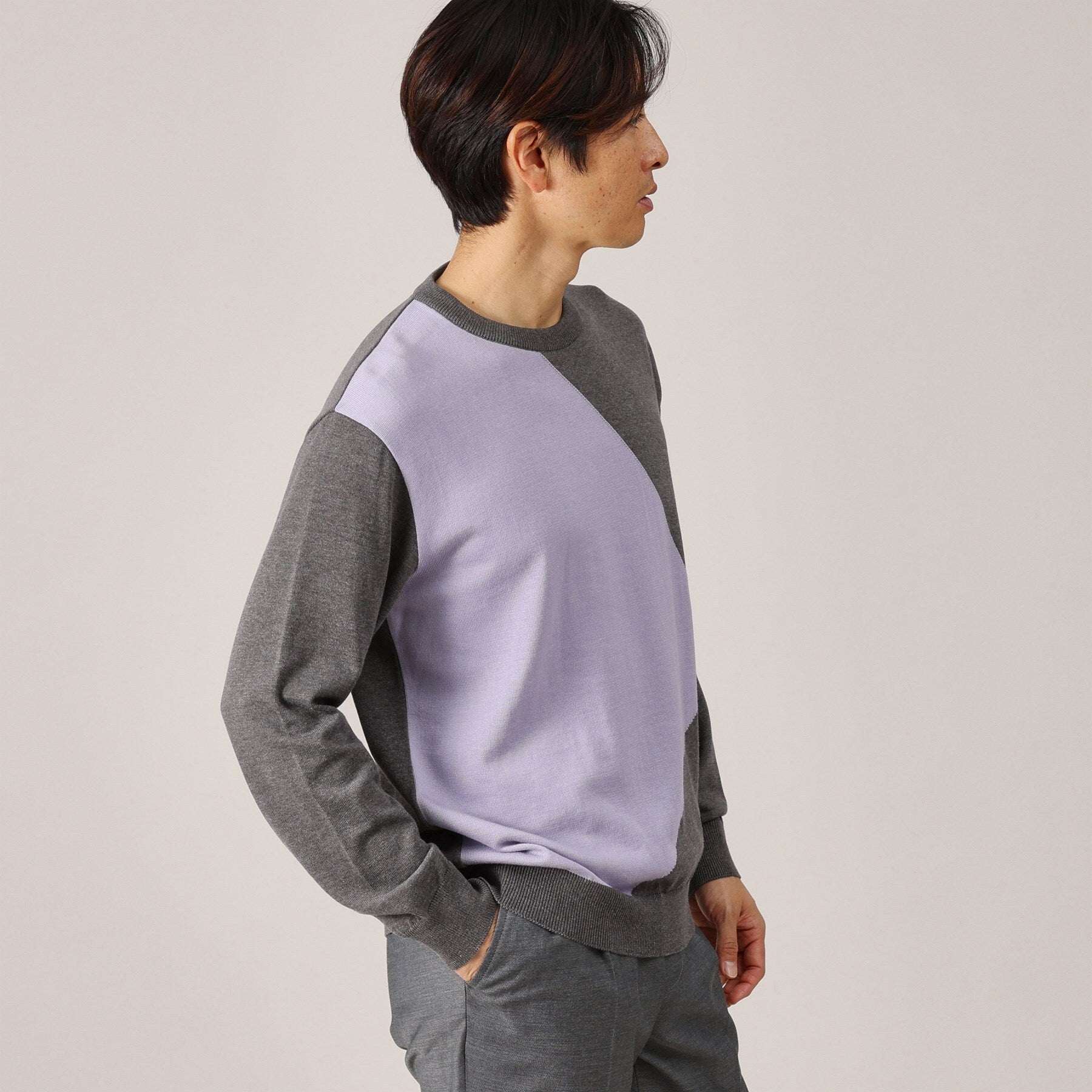 タケオキクチ TAKEO KIKUCHI スクエア インターシャ プルオーバー ニット