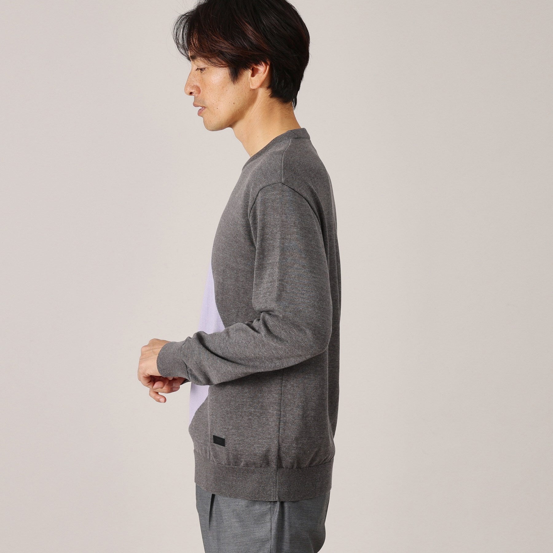 タケオキクチ TAKEO KIKUCHI スクエア インターシャ プルオーバー ニット