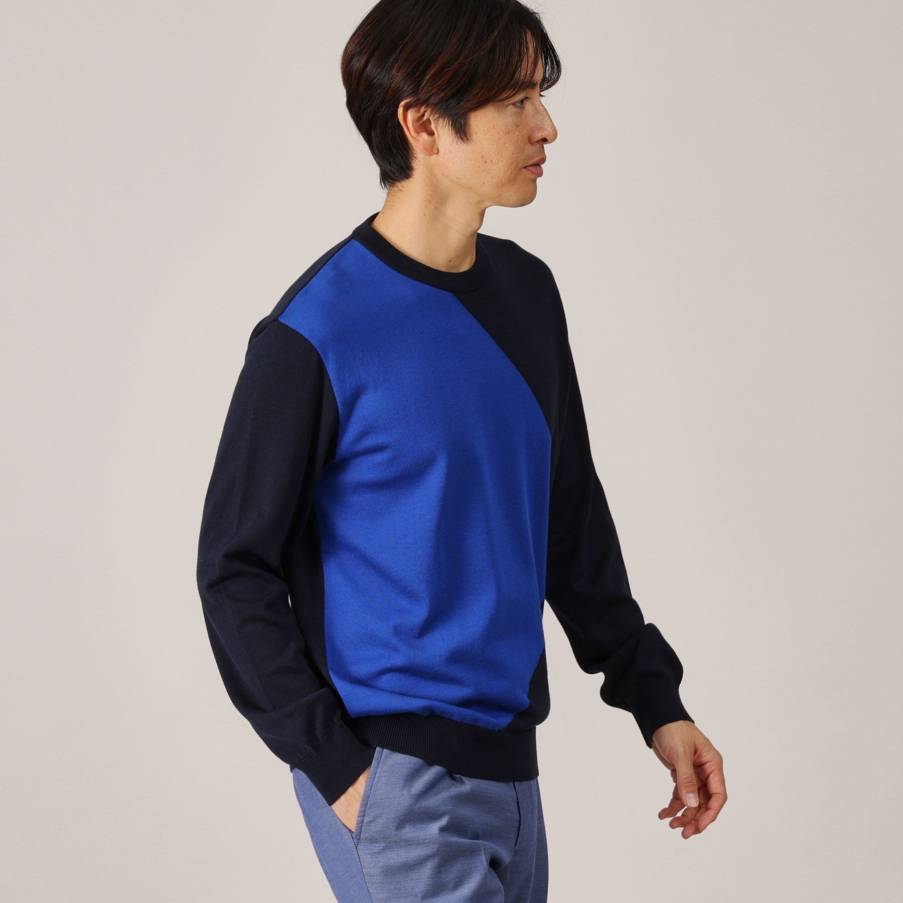 タケオキクチ TAKEO KIKUCHI スクエア インターシャ プルオーバー ニット