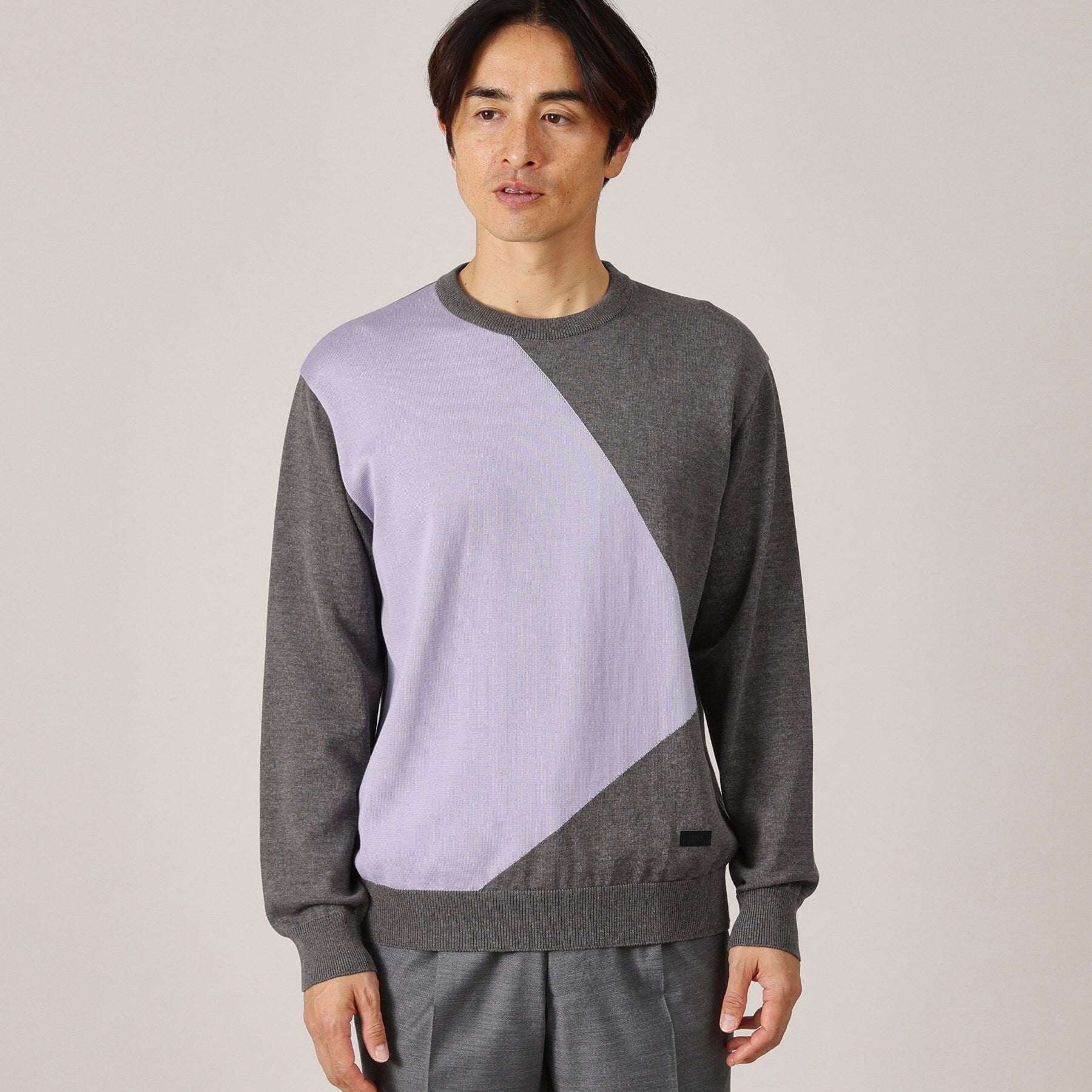 タケオキクチ TAKEO KIKUCHI スクエア インターシャ プルオーバー ニット