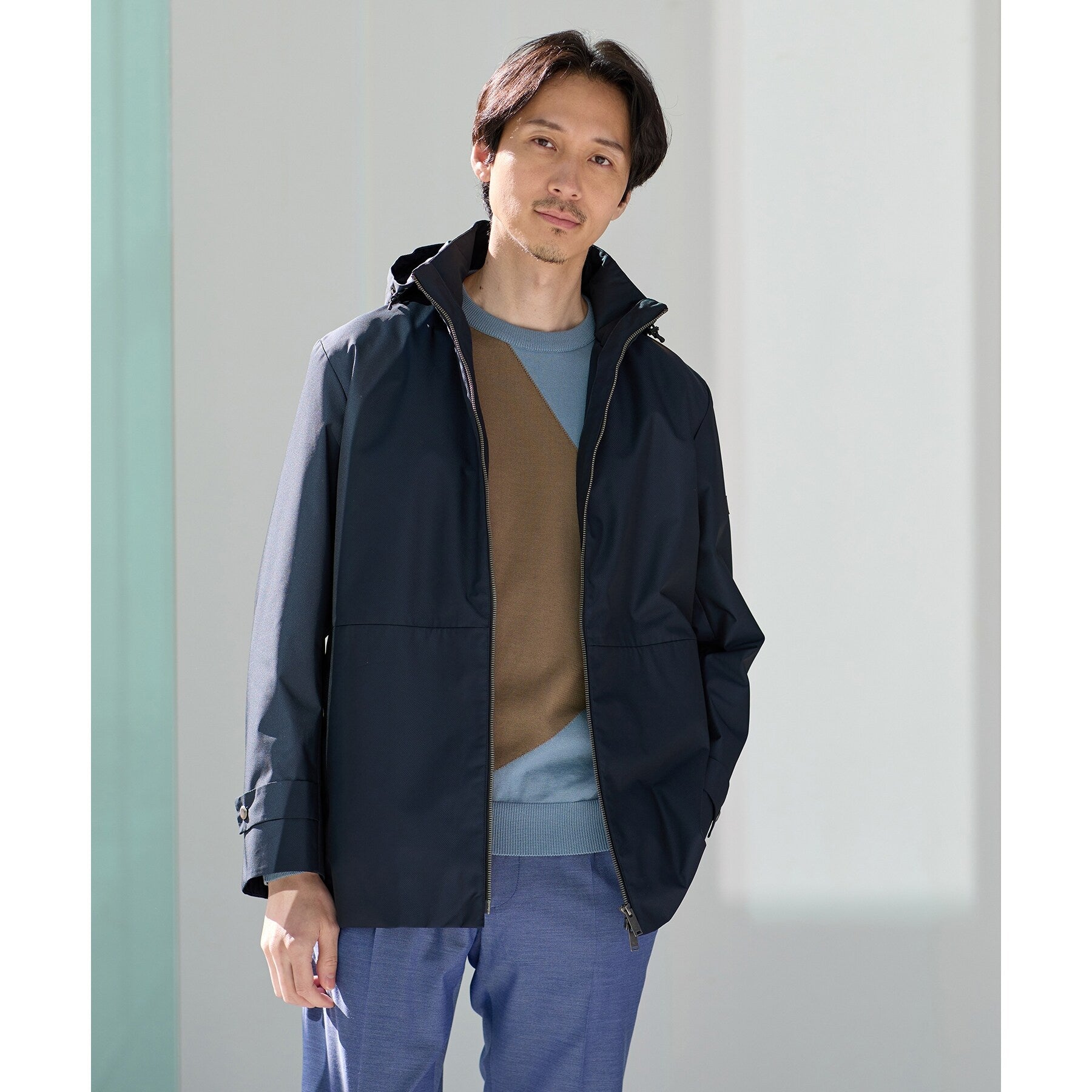 タケオキクチ TAKEO KIKUCHI スクエア インターシャ プルオーバー ニット