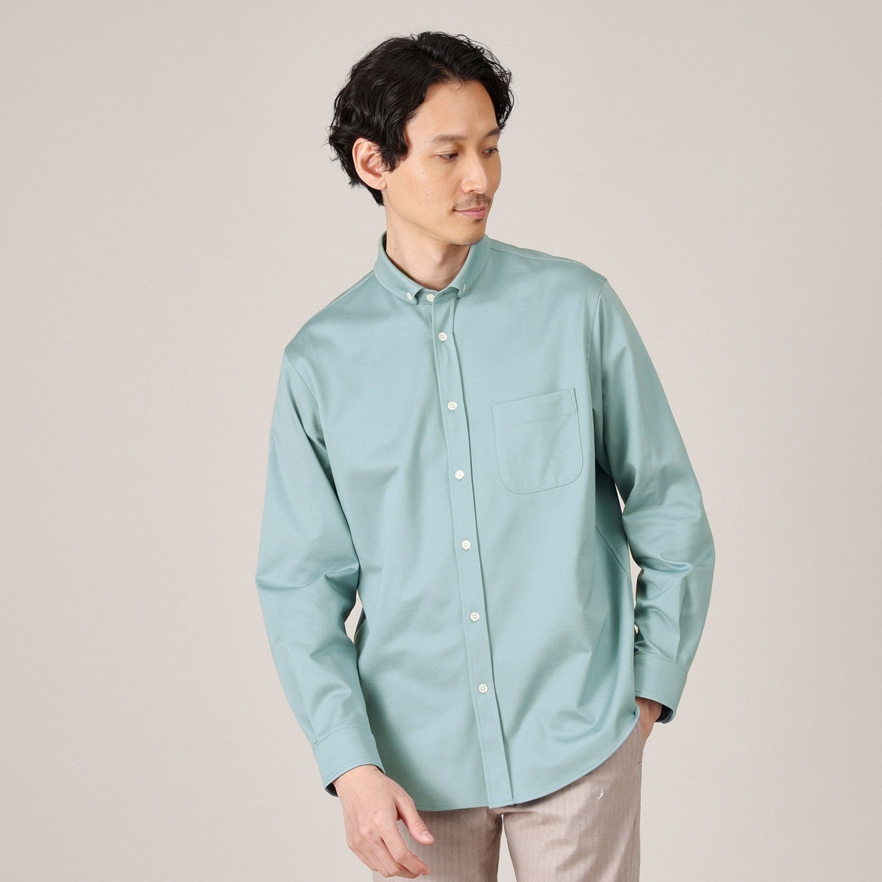 タケオキクチ TAKEO KIKUCHI 【Sサイズ~】ONOFF兼用 モクロディー ボタンダウンシャツ (ブルー(092)) ブルー(092)