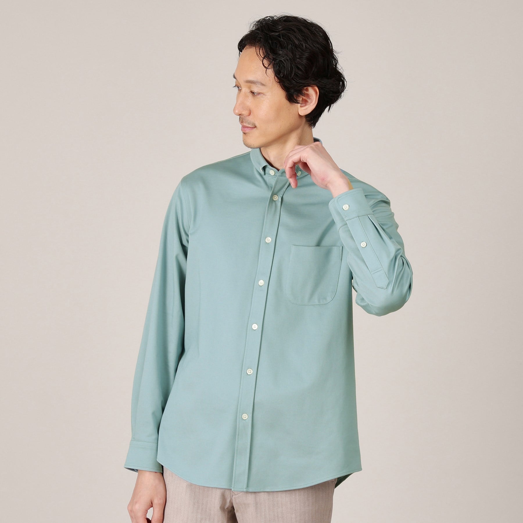 タケオキクチ TAKEO KIKUCHI 【Sサイズ~】ONOFF兼用 モクロディー ボタンダウンシャツ (ブルー(092)) ブルー(092)