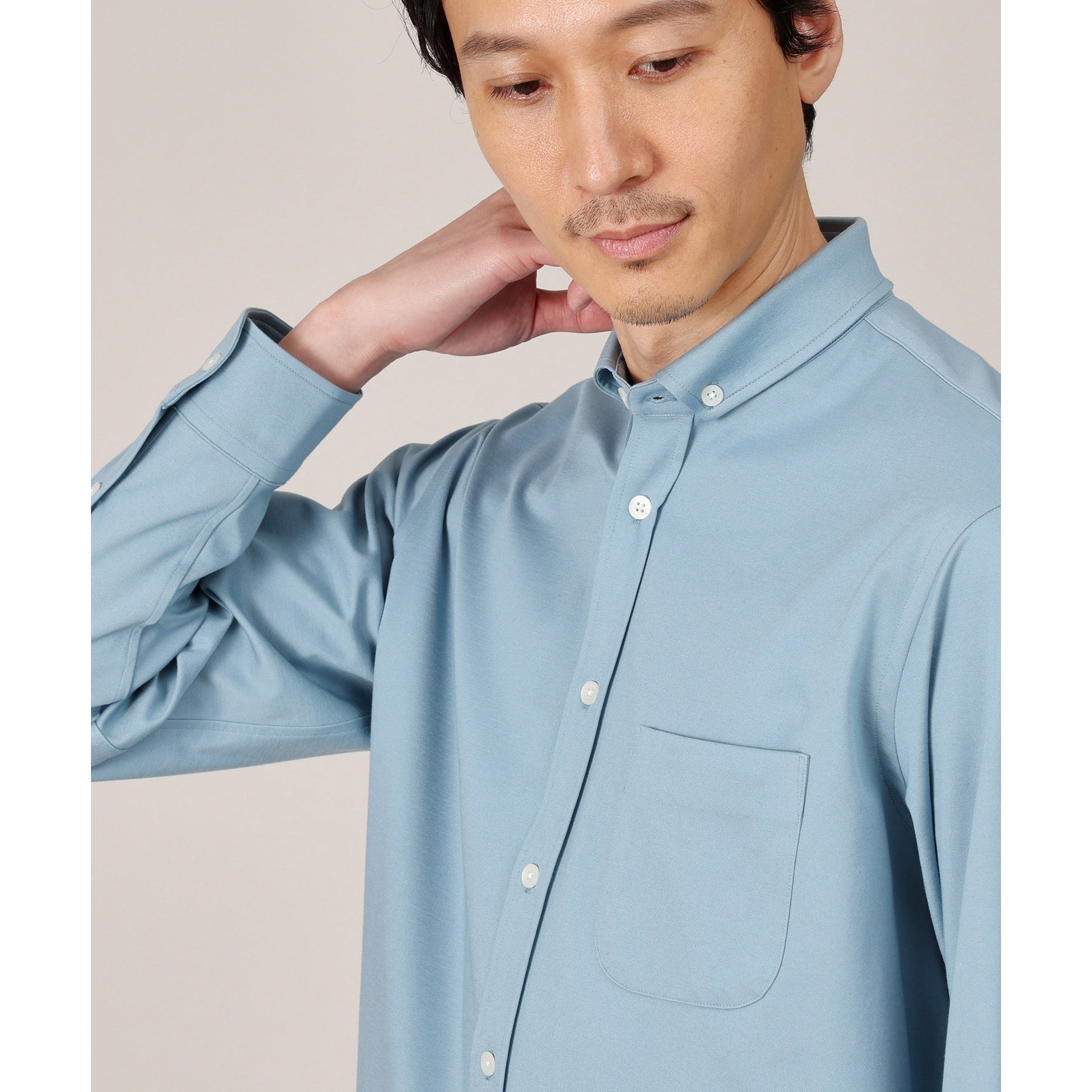 タケオキクチ TAKEO KIKUCHI 【Sサイズ~】ONOFF兼用 モクロディー ボタンダウンシャツ (ブルー(092)) ブルー(092)