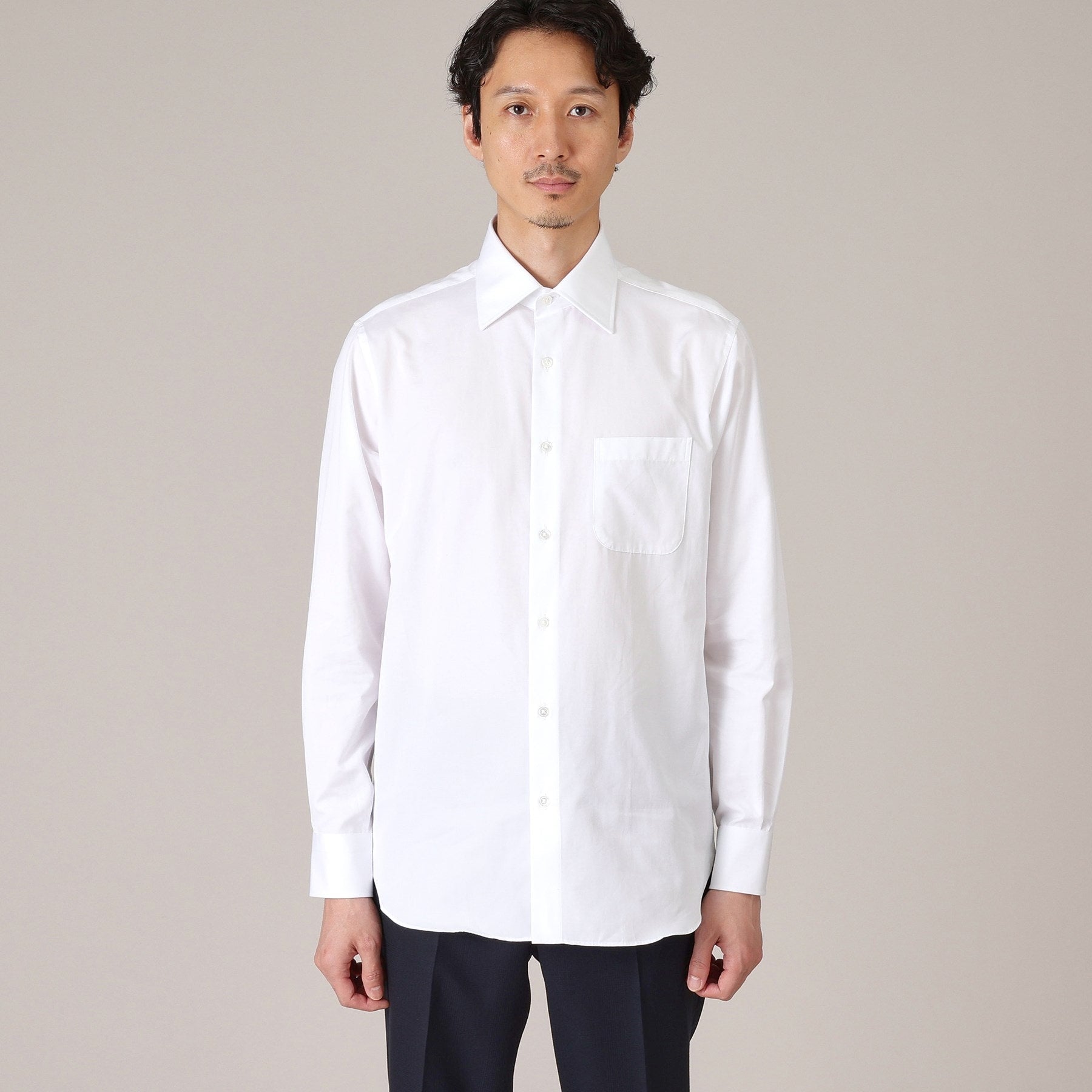 タケオキクチ TAKEO KIKUCHI グログラン セミワイドカラー シャツ (ホワイト(001)) ホワイト(001)