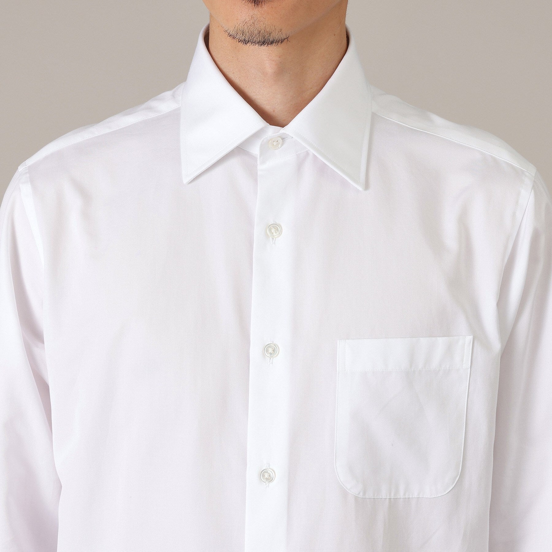 タケオキクチ TAKEO KIKUCHI グログラン セミワイドカラー シャツ (ホワイト(001)) ホワイト(001)