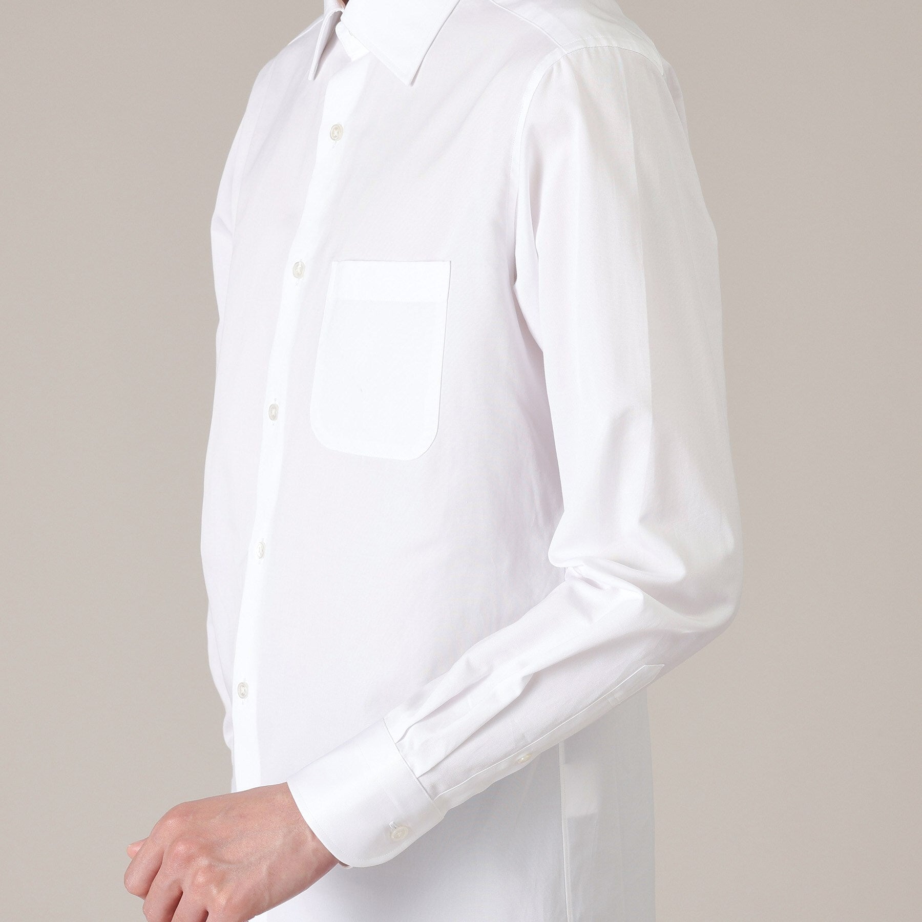 タケオキクチ TAKEO KIKUCHI グログラン セミワイドカラー シャツ (ホワイト(001)) ホワイト(001)