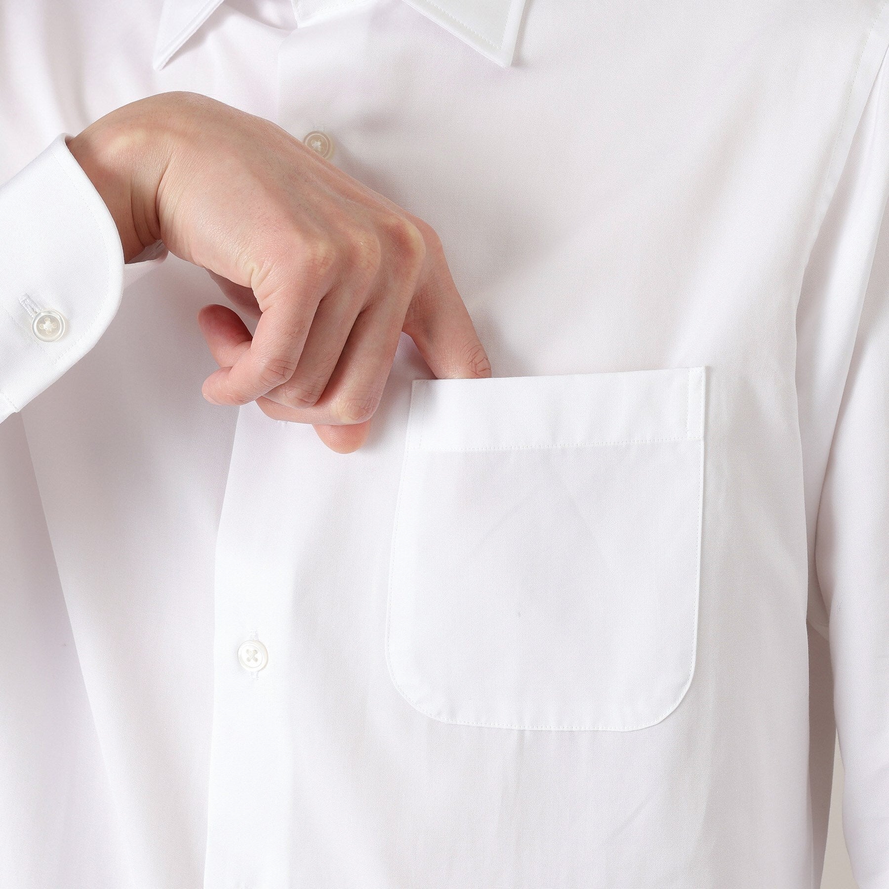 タケオキクチ TAKEO KIKUCHI グログラン セミワイドカラー シャツ (ホワイト(001)) ホワイト(001)