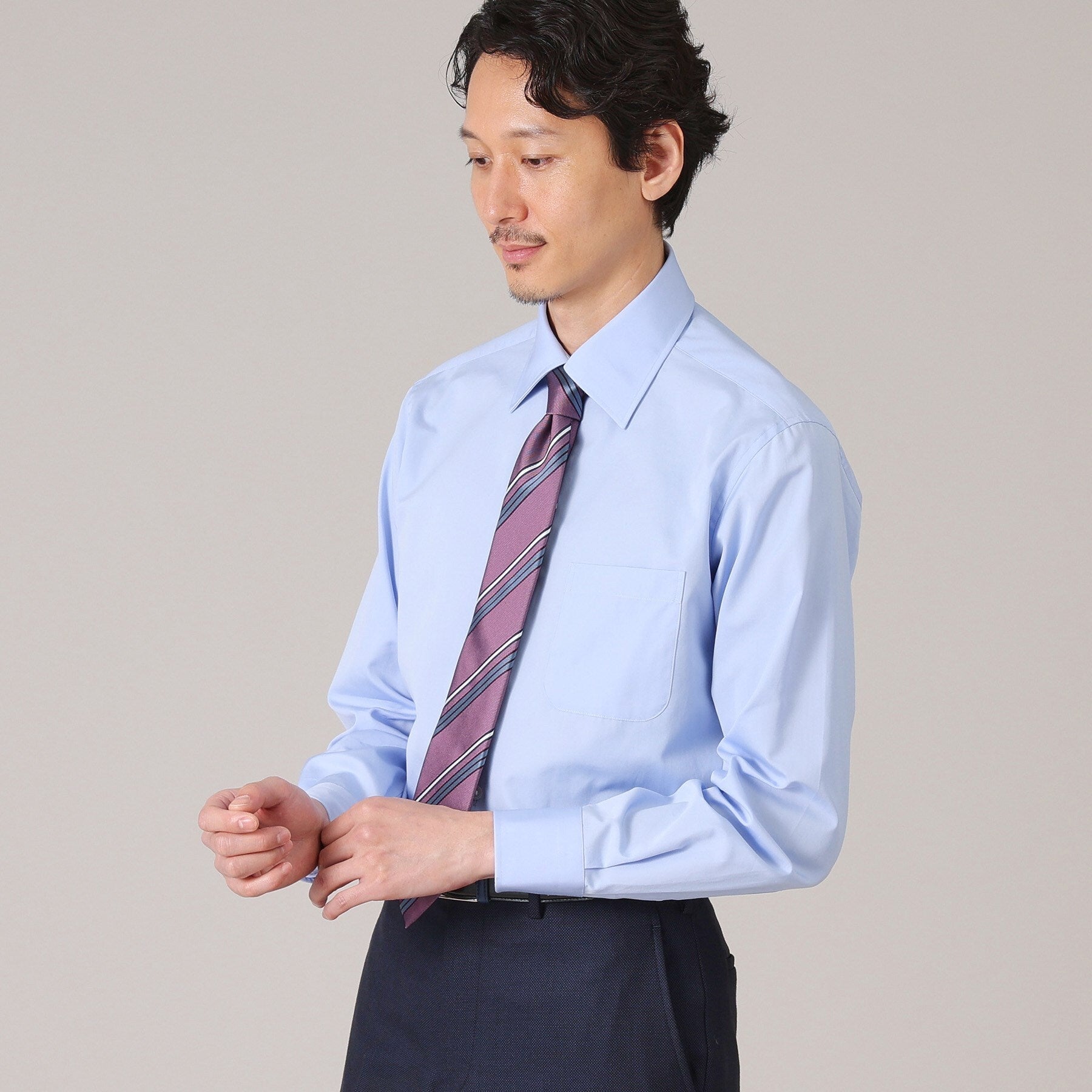 タケオキクチ TAKEO KIKUCHI グログラン セミワイドカラー シャツ (ホワイト(001)) ホワイト(001)