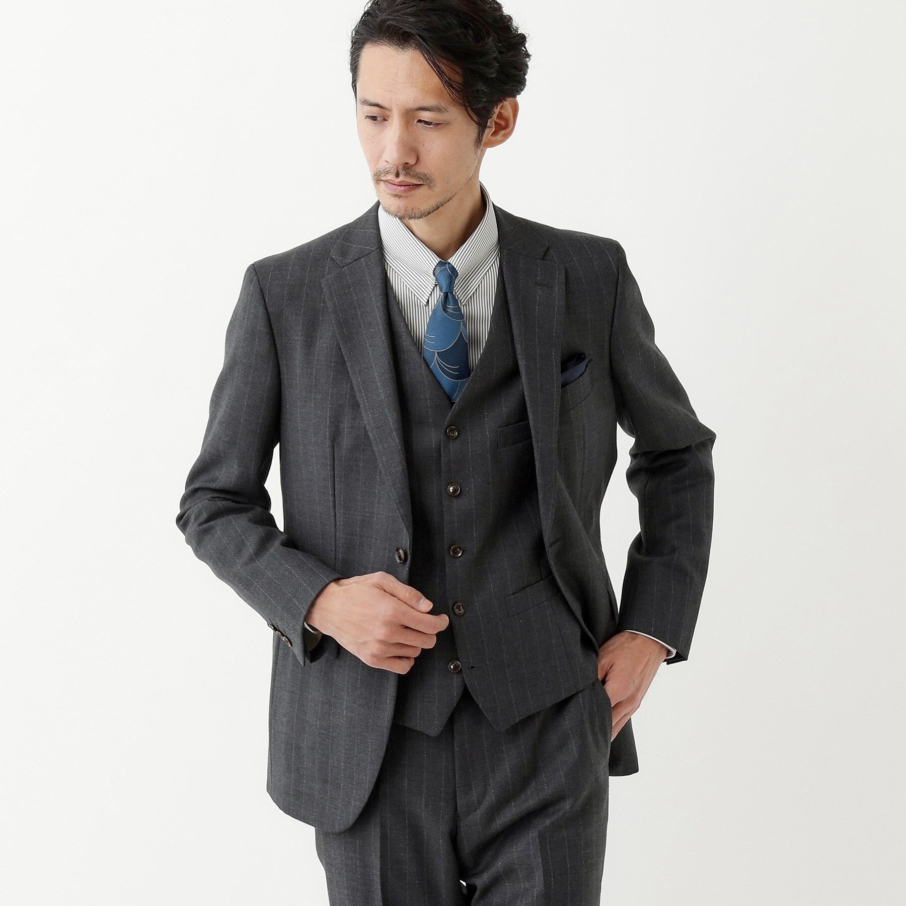 TAKEO KIKUCHI TAKEO KIKUCHI 【THE FLAGSHIP】矢絣條紋背心