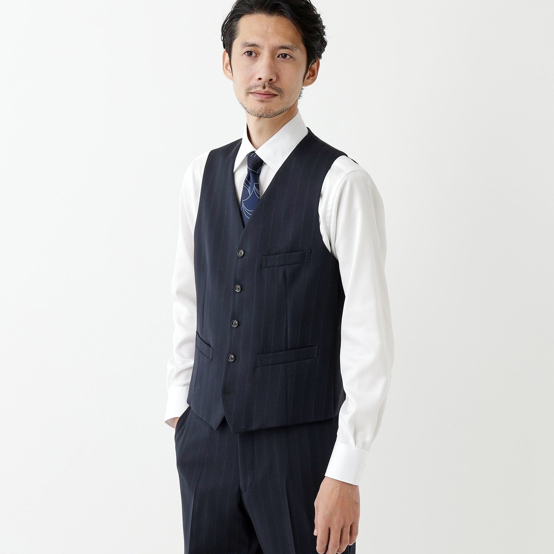 TAKEO KIKUCHI TAKEO KIKUCHI 【THE FLAGSHIP】矢絣條紋背心