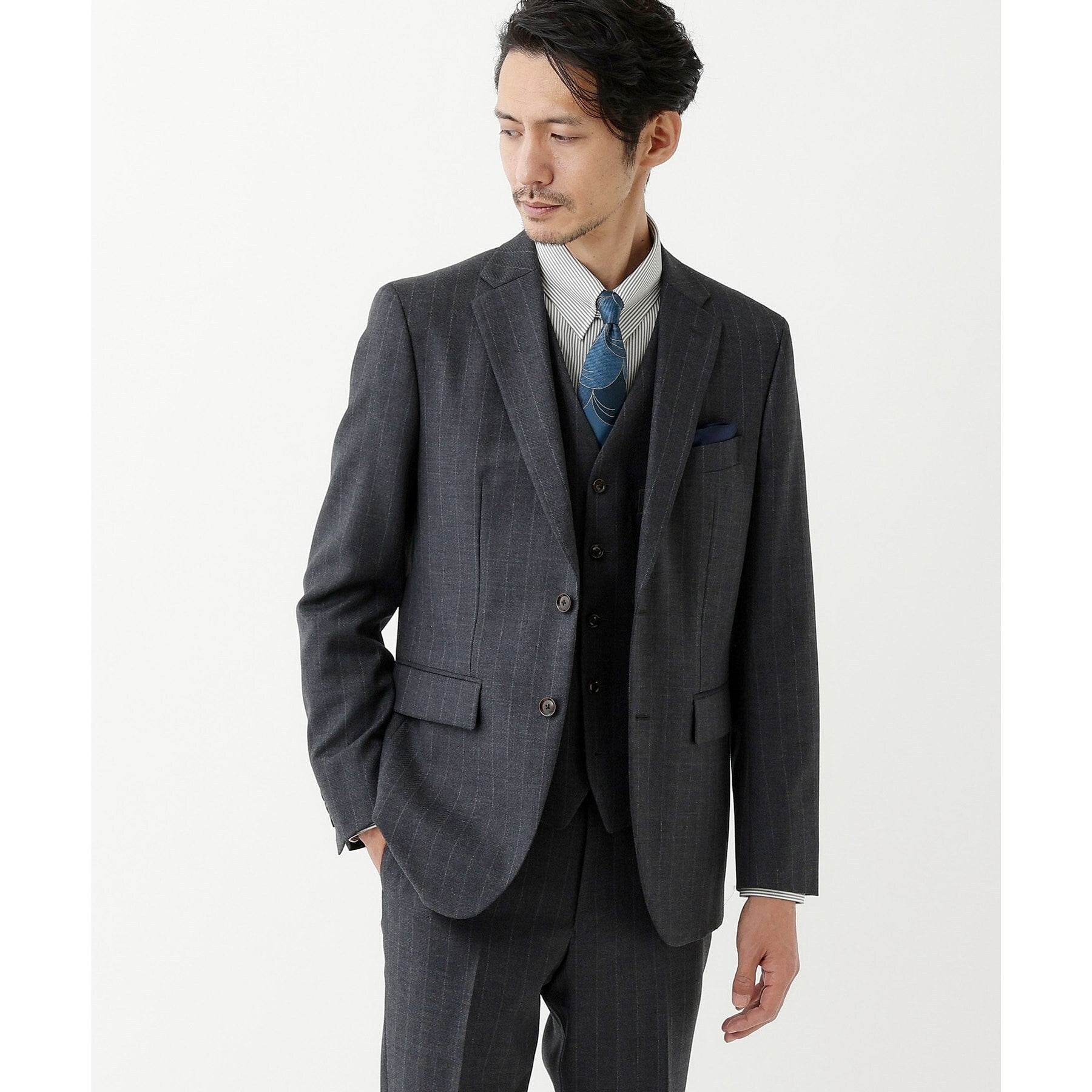 TAKEO KIKUCHI TAKEO KIKUCHI 【THE FLAGSHIP】矢絣條紋背心