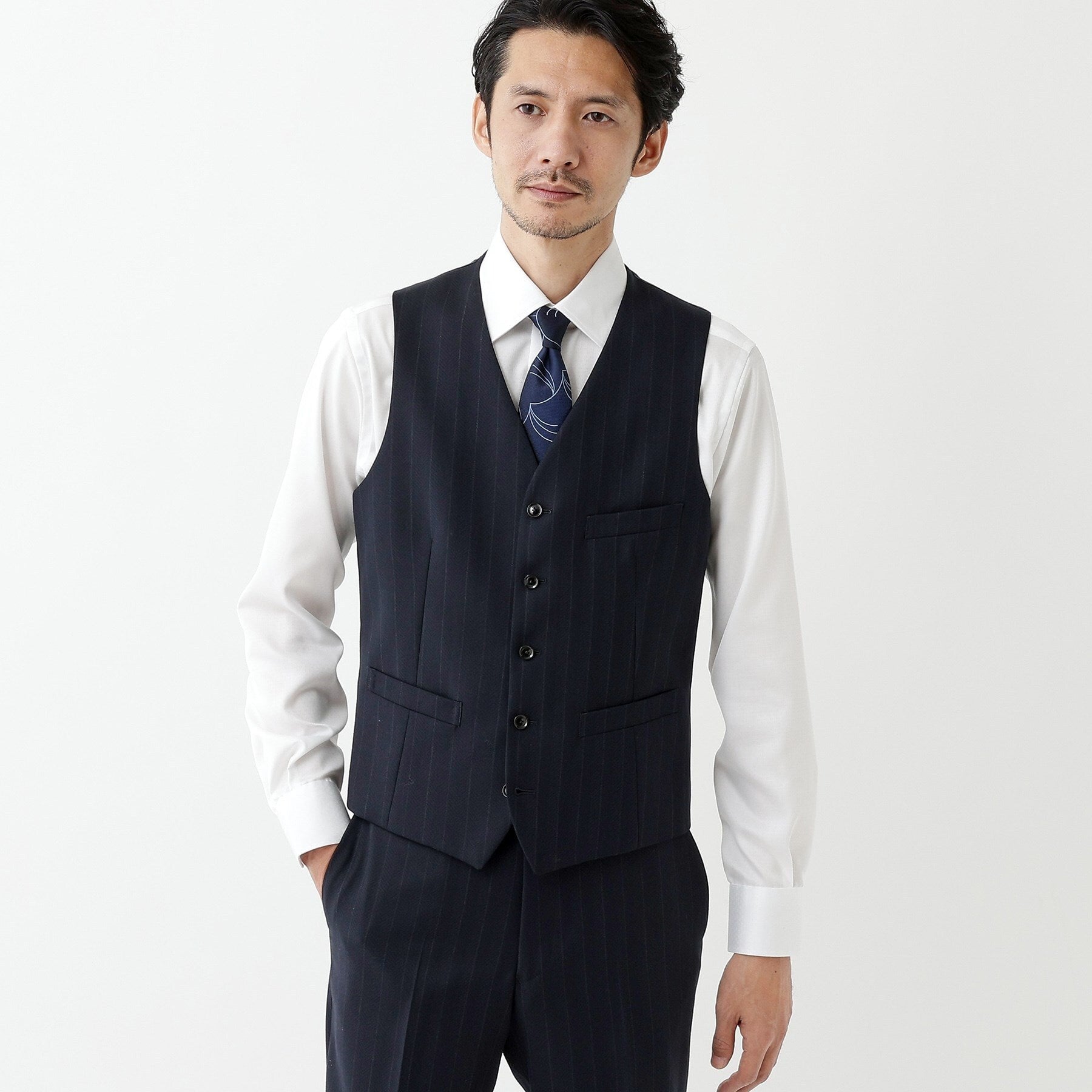 TAKEO KIKUCHI TAKEO KIKUCHI 【THE FLAGSHIP】矢絣條紋背心