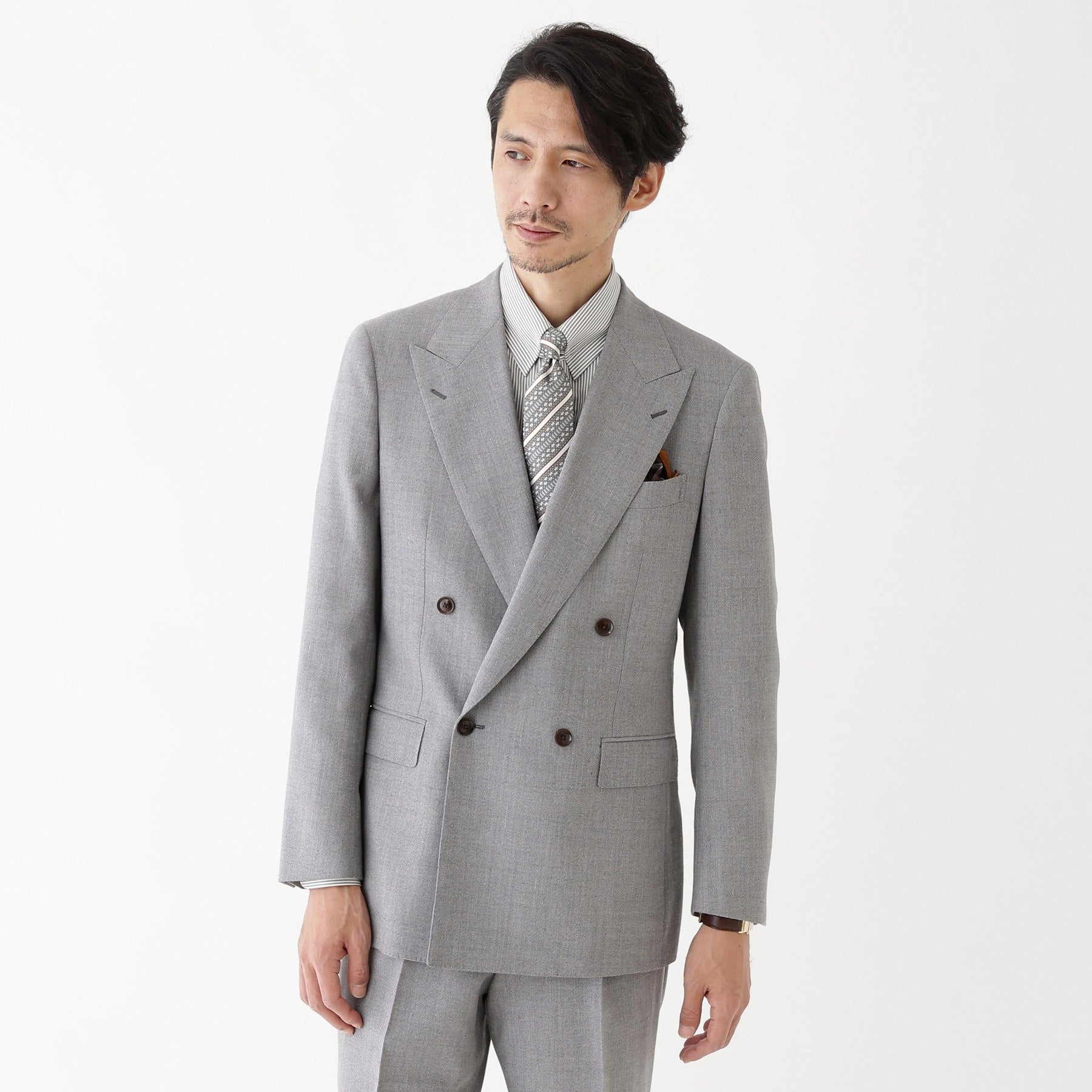 TAKEO KIKUCHI TAKEO KIKUCHI 【THE FLAGSHIP】古巴海灘亞麻 雙排扣西裝