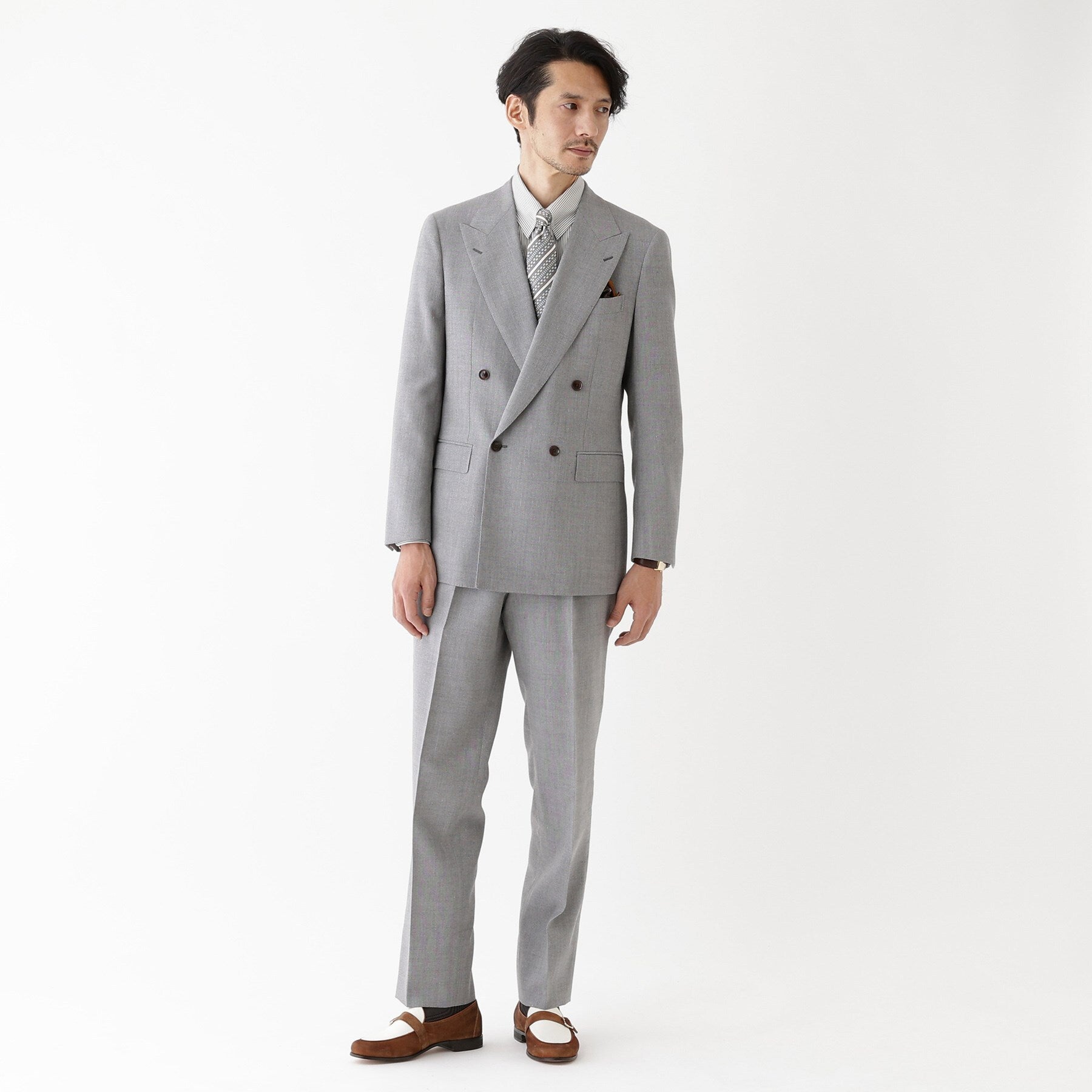 TAKEO KIKUCHI TAKEO KIKUCHI 【THE FLAGSHIP】古巴海灘亞麻 雙排扣西裝