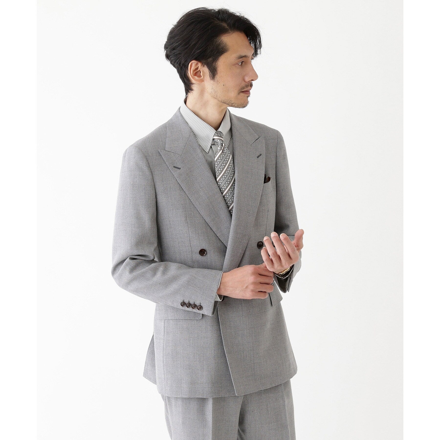 TAKEO KIKUCHI TAKEO KIKUCHI 【THE FLAGSHIP】古巴海灘亞麻 雙排扣西裝