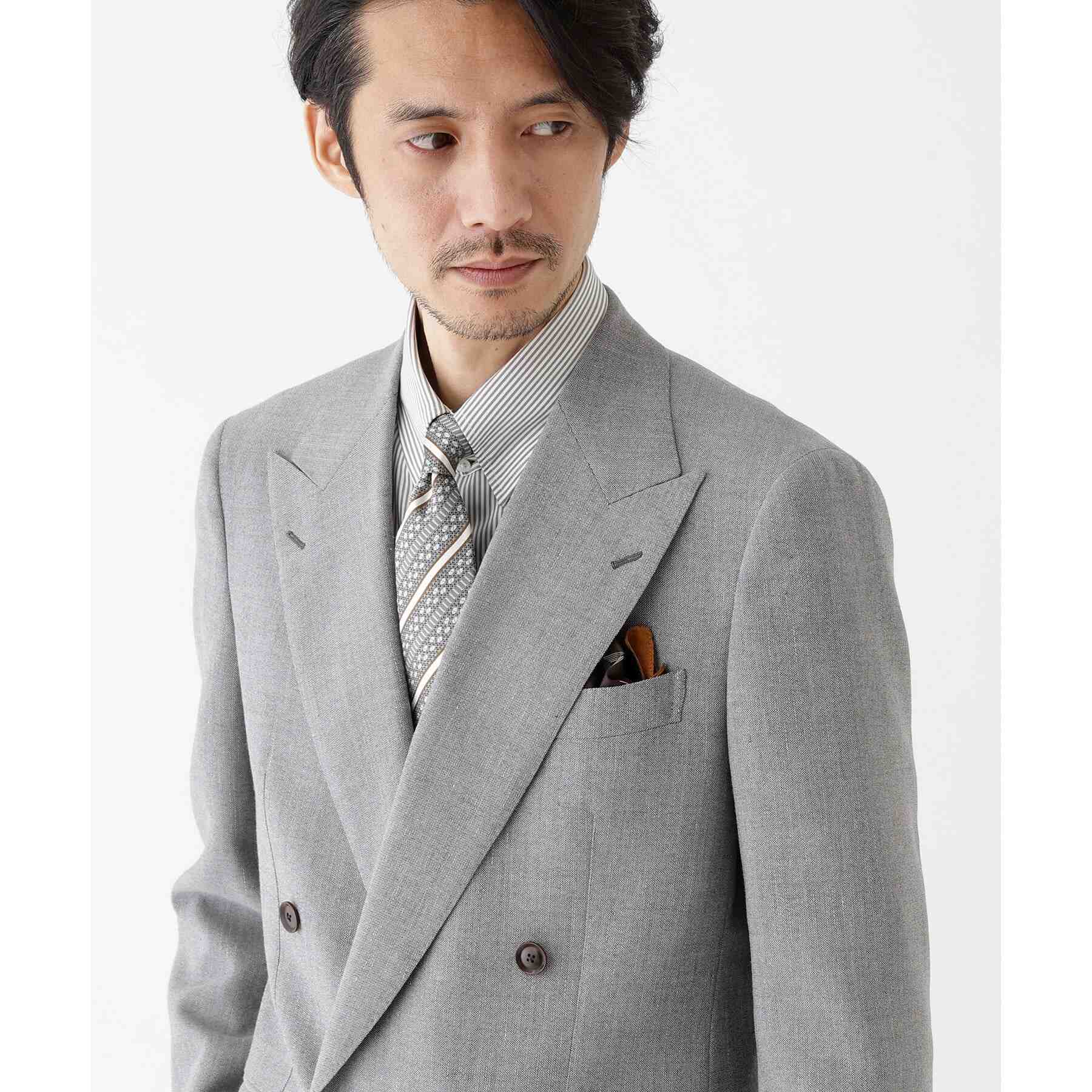 TAKEO KIKUCHI TAKEO KIKUCHI 【THE FLAGSHIP】古巴海灘亞麻 雙排扣西裝